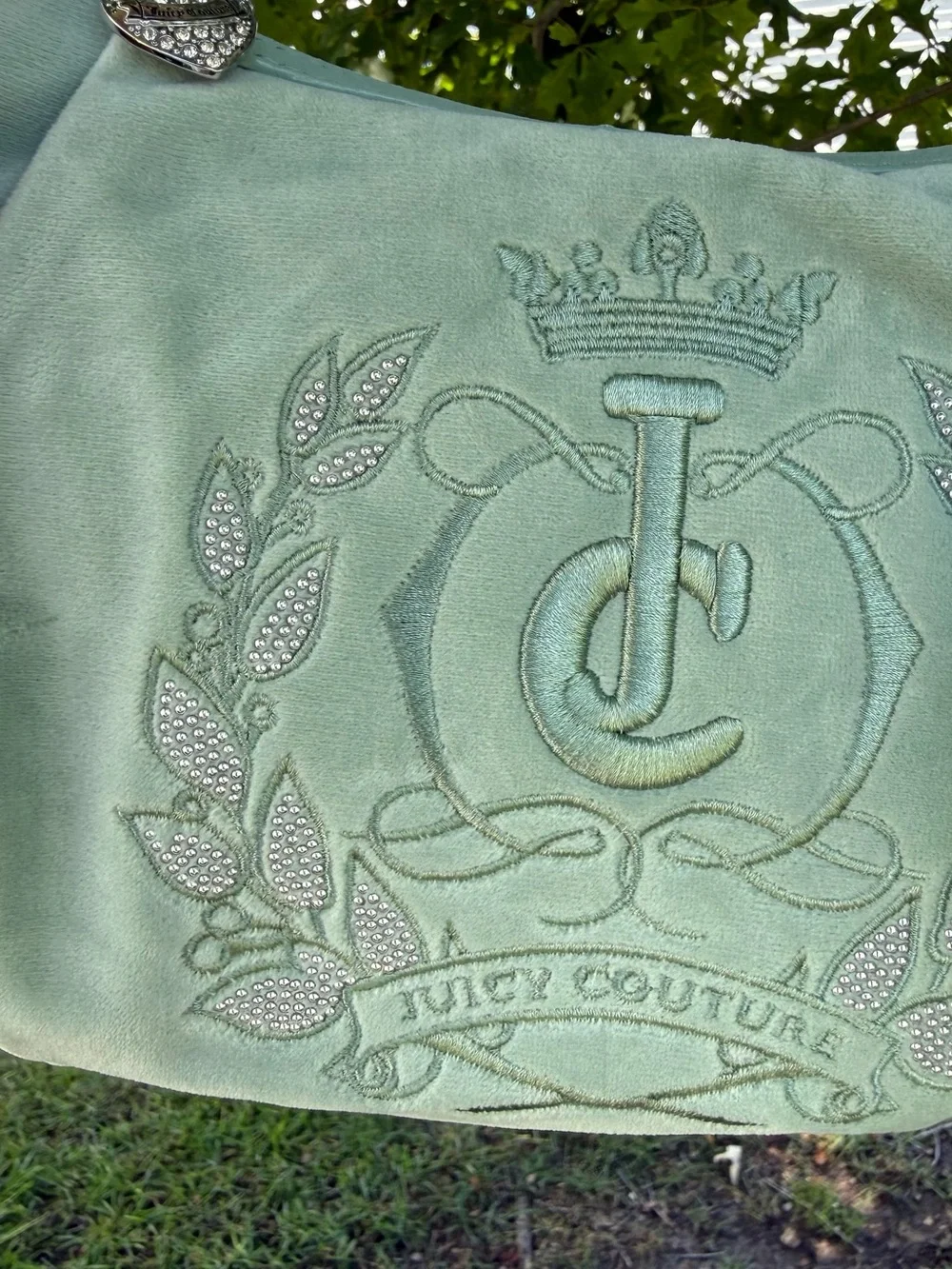 Juicy Couture Mint Velour Hobo Shoulder Bag Coin Purse Charm NWT Y2K Rare New